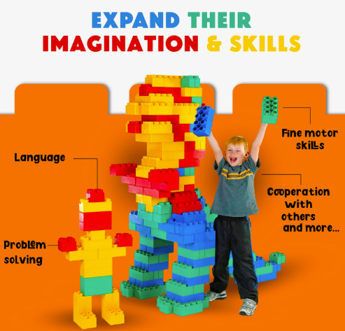 Toylix Big Blocks for Kids Indoor & Outdoor for Kids