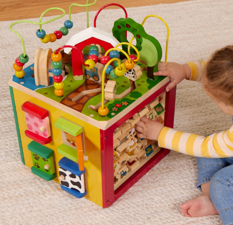 Toylix Activity Cube with Farm Theme – Educational Wooden Toys for Toddlers