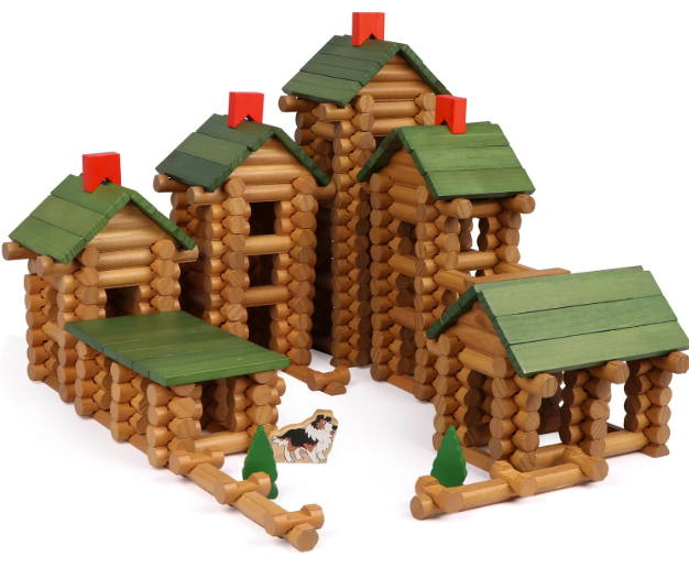 Toylix Wooden Logs Set Classic Building Toys for Kids