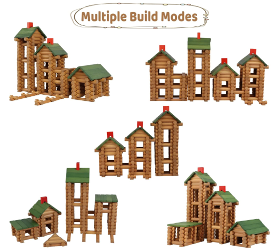 Toylix Wooden Logs Set Classic Building Toys for Kids