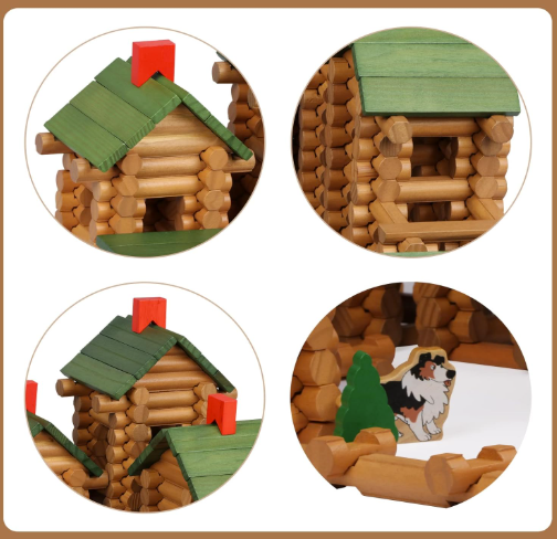 Toylix Wooden Logs Set Classic Building Toys for Kids